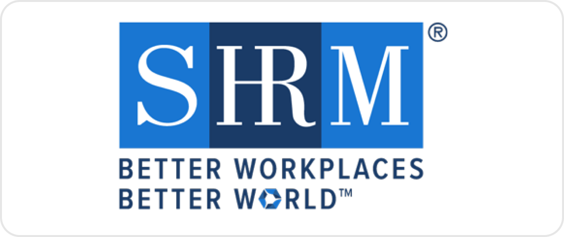 SHRM logo with slogan, "Better Workplaces Better World.
